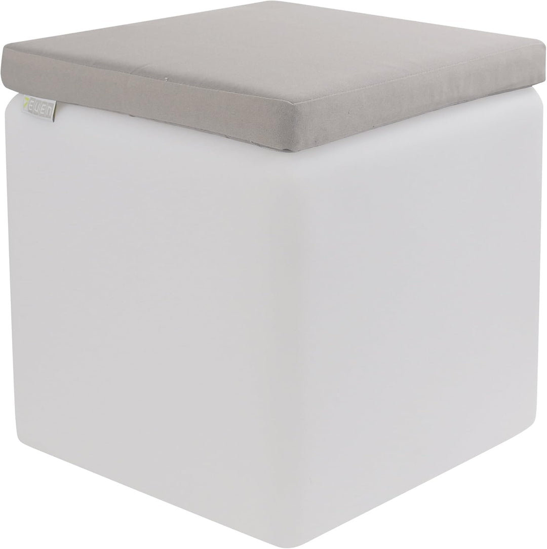 7even In & Outdoor Lounge Kissen 50cm Silber-Grau/Wasserfestes Kissen 50 x 50 x 5 cm/Sitzkissen, Bod
