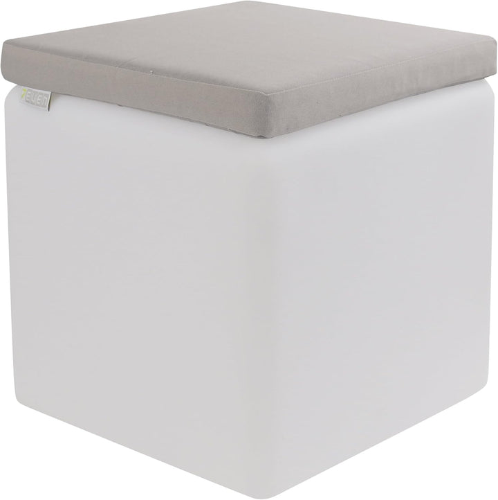7even In & Outdoor Lounge Kissen 50cm Silber-Grau/Wasserfestes Kissen 50 x 50 x 5 cm/Sitzkissen, Bod
