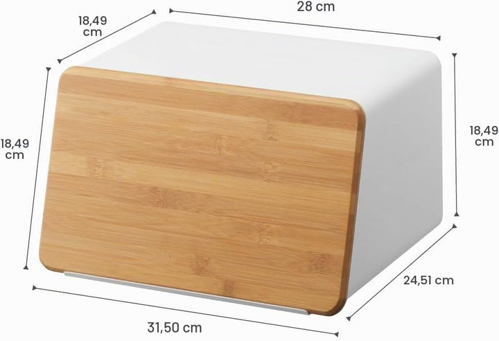 YAMAZAKI Tower Brotkasten, Edelstahl, Weiss, One Size, Weiss