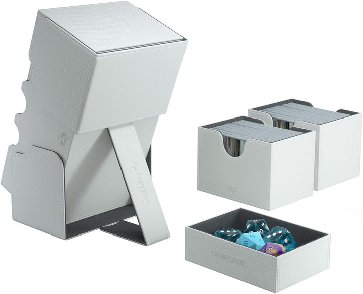 Gamegenic GGS20028ML Stronghold 200-Card Convertible Deck Box, White Weiss, Weiss