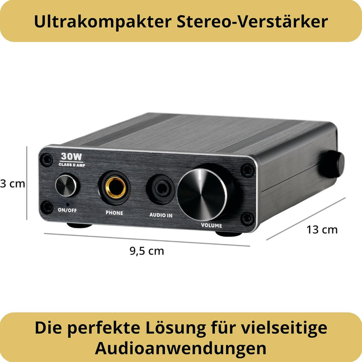 Pronomic MAMP-215 Mini-HiFi-Verstärker (2x15 Watt Leistung, ultrakompakter Stereo-Verstärker, Klinke