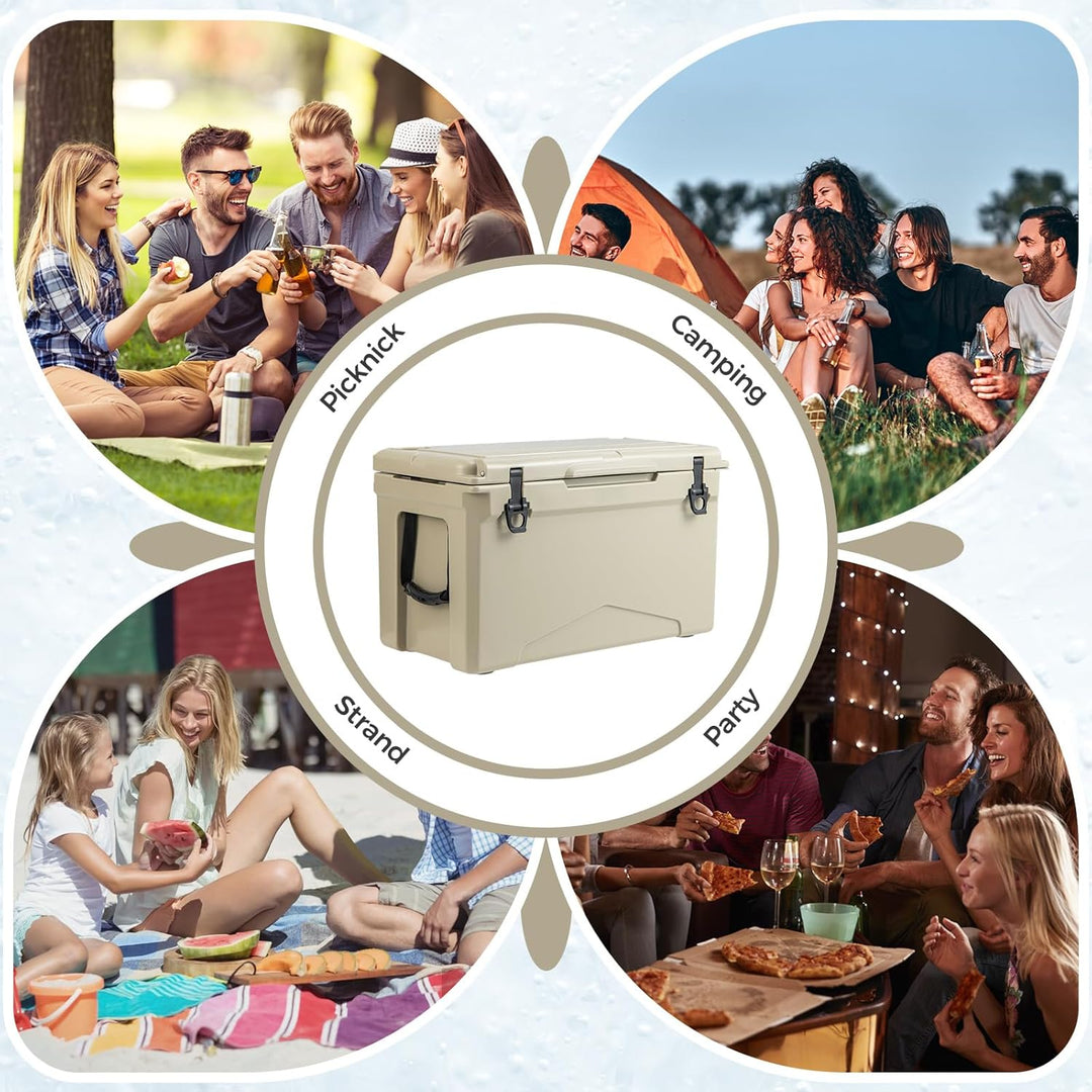 COSTWAY 47L Isolierbox Kühlbox tragbar, Wärmebehälter mit Flaschenöffner und Abflusssystem, Thermobo