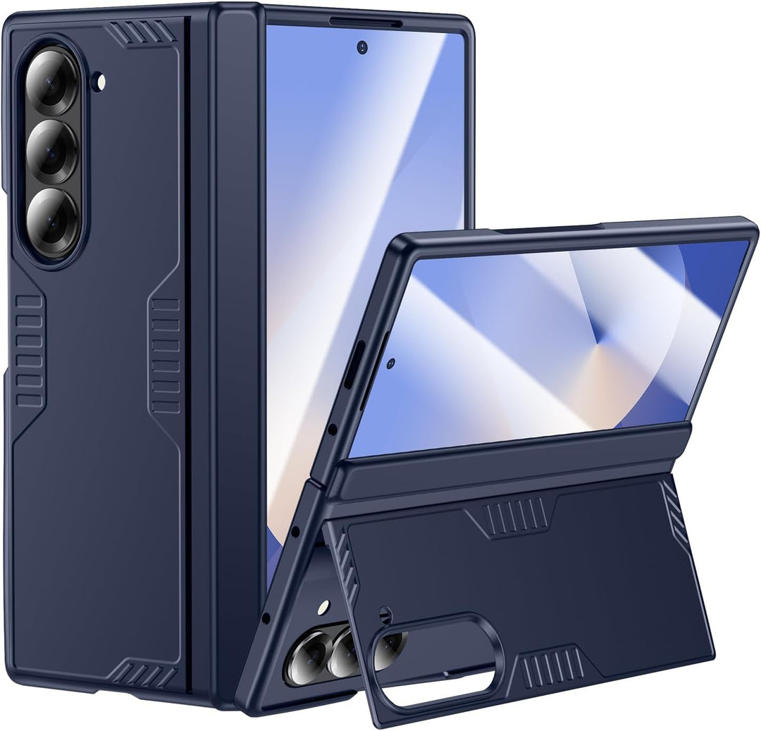 spoovcto für Samsung Galaxy Z-Fold-6 Hülle: HD Displayschutzfolie, Versteckter Ständer, Scharniersch
