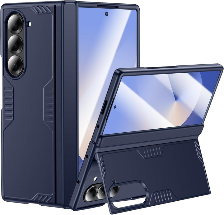 spoovcto für Samsung Galaxy Z-Fold-6 Hülle: HD Displayschutzfolie, Versteckter Ständer, Scharniersch