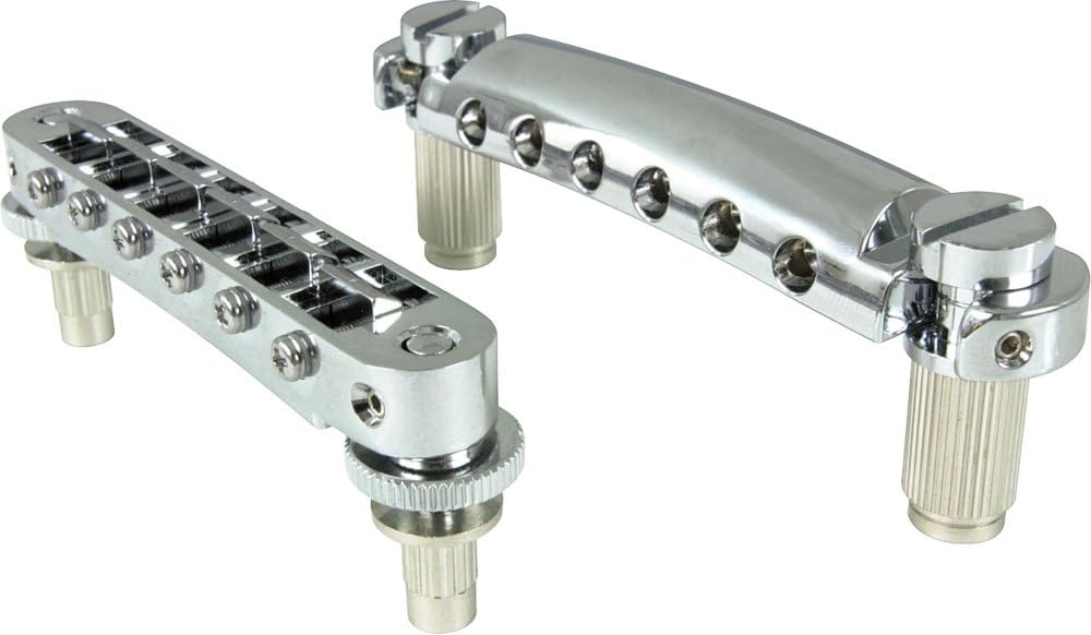 Tonepros LPCM04 C Tuneomatic Set, Zoll, Chrom, gekerbt
