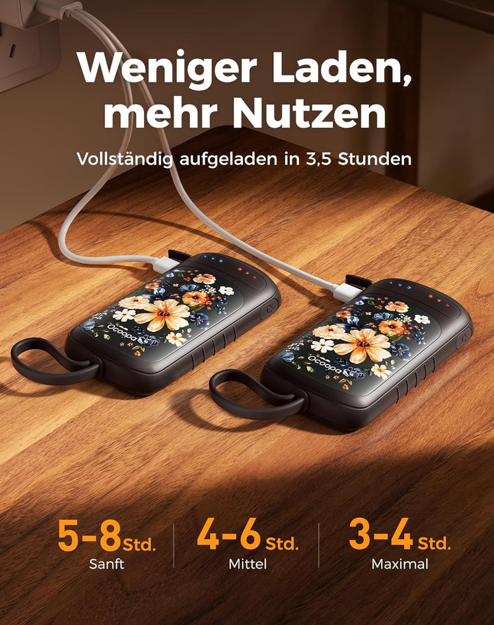 OCOOPA Handwärmer Elektrisch, Beidseitige Erwärmung, 2s Sofortwärme, 8 Std. Laufzeit, 67g leicht, Wi