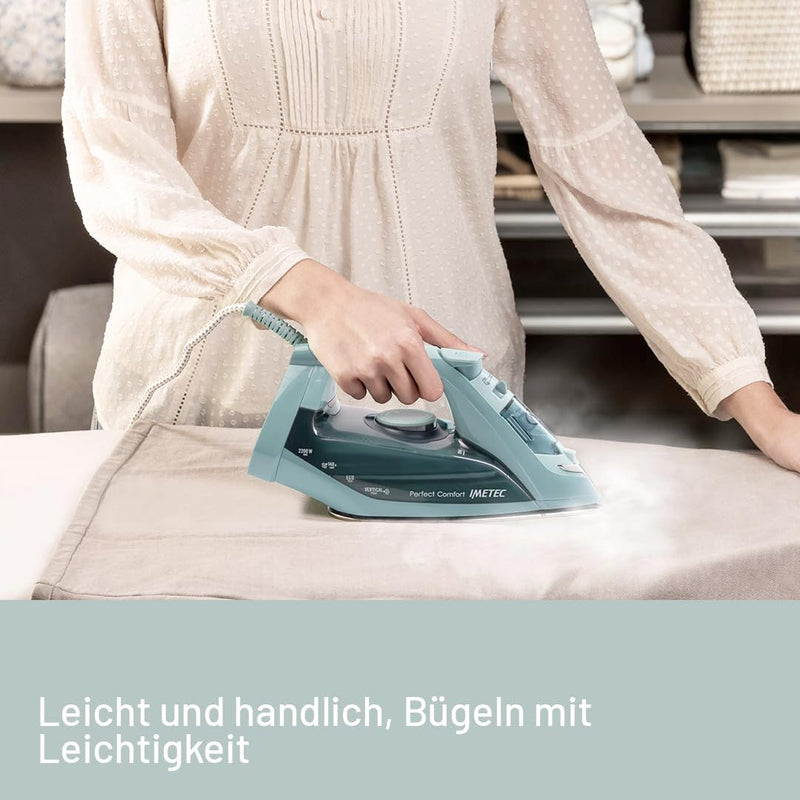 Imetec Perfect Comfort, Dampfbügeleisen, leicht, handlich, Kalkschutz, Dampfstoss 140 g, Edelstahlso