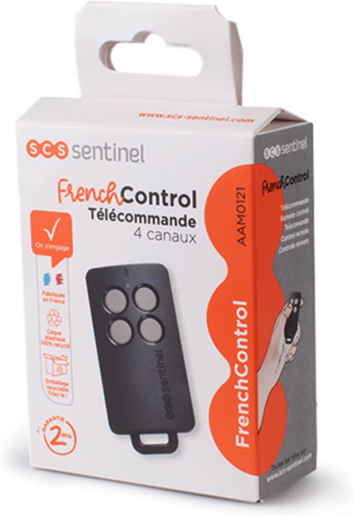 SCS Sentinel - AAM0121-4-Kanal Tor-Fernbedienung mit Geheimcode - Reichweite 50m - Sendefrequenz 433