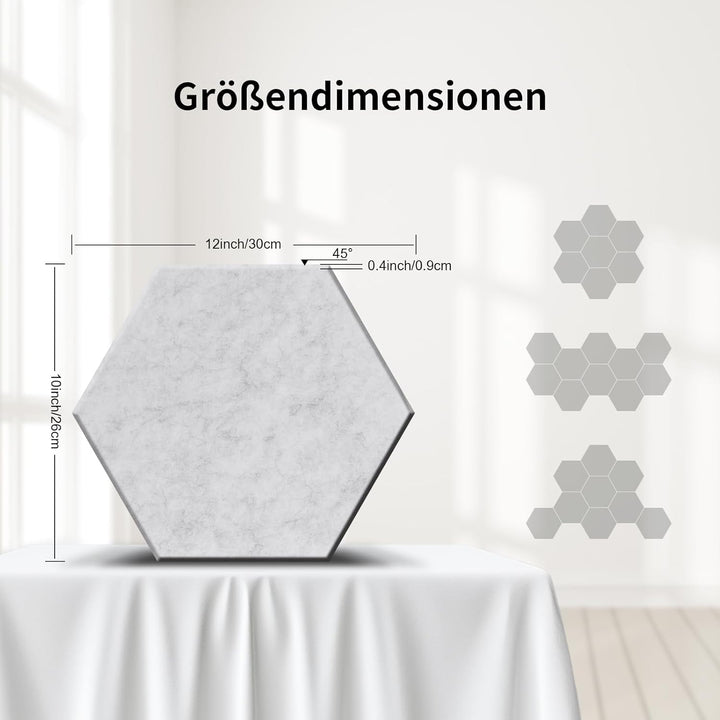 36 Stück Hexagon Akustikplatten selbstklebend, Abdeckung 2.11㎡, Schallschutz & Schalldämmung für Wän