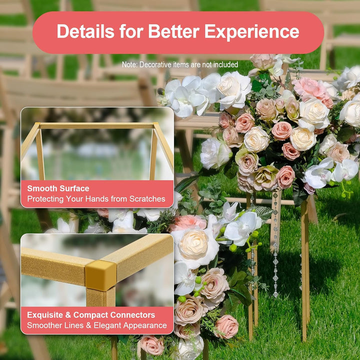 10 Stück Gold Blumenständer, Metall Blumenboden, 60cm Hoch Goldene Blumenhalter Für Home Party Hochz