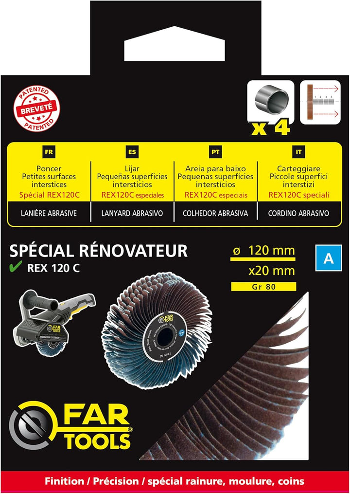Fartools Präzisionsbürste mit Schleifbändern Ø 120 mm/L 20 mm