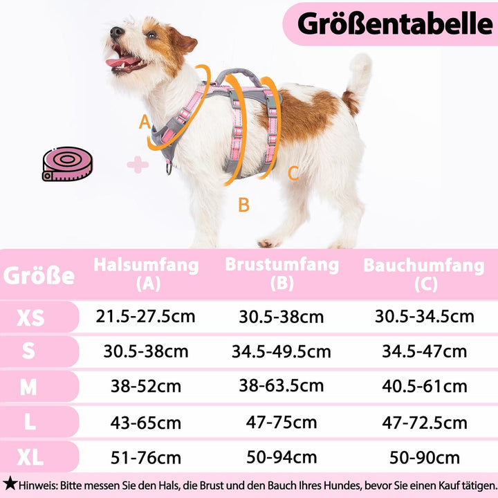 Huntboo Sicherheitsgeschirr Hund Ausbruchsicher, Panikgeschirr für Hunde, Reflektierendes Geschirr H