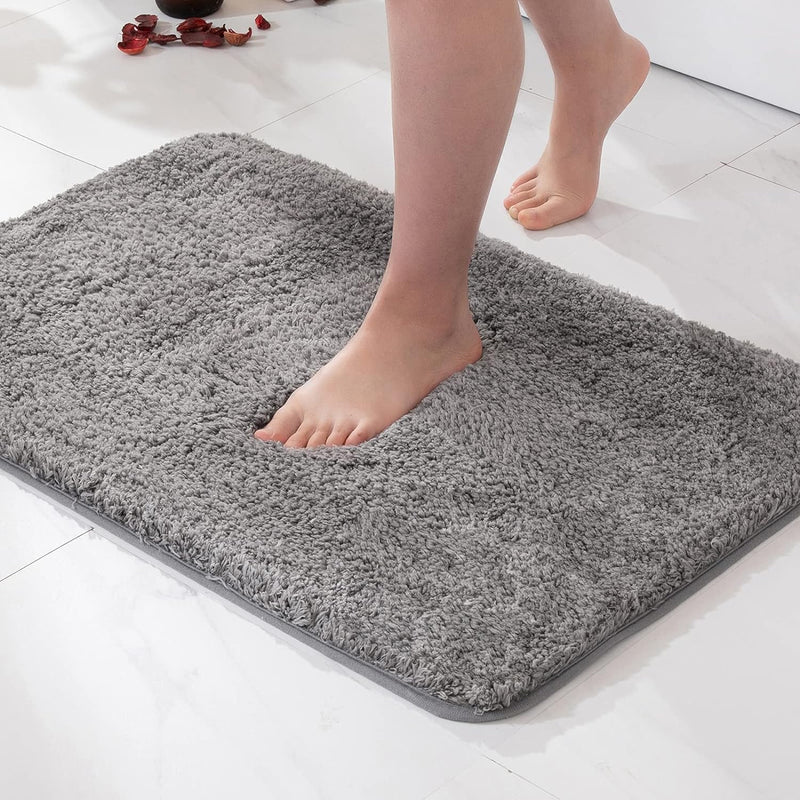 MIULEE Badematte Weiche Badteppich rutschfest Badvorleger Fussmatte Badzimmermatte Bettvorleger Flau