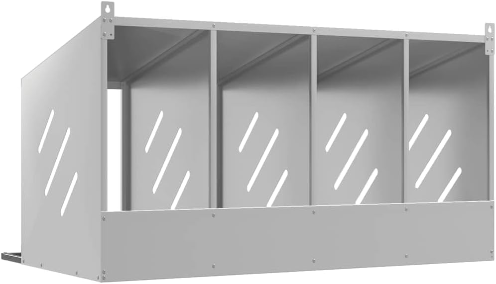 Hühner-Nistkasten mit 4 Fächern aus verzinktem Stahl langlebig wetterfest robust geeignet für Freila