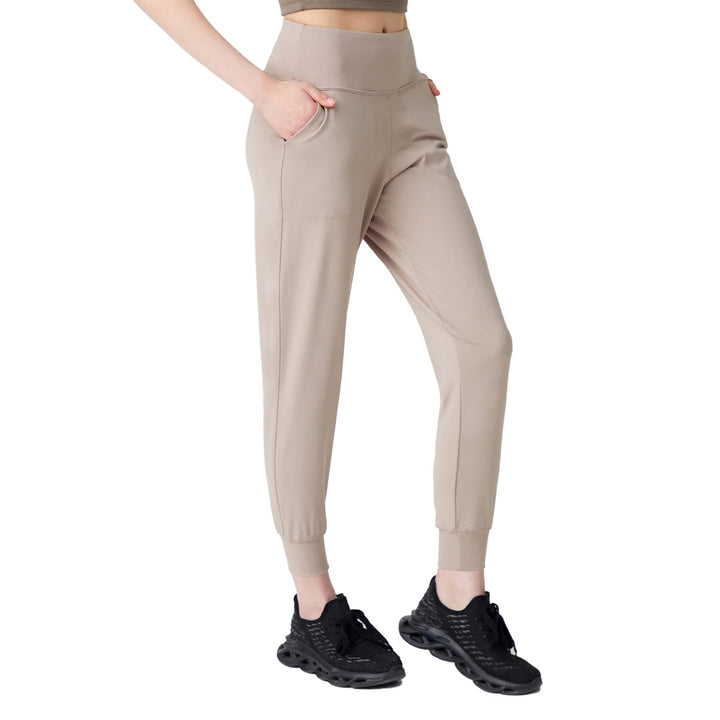 LOS OJOS Damen Trainingsanzug Joggers M Beige, M Beige