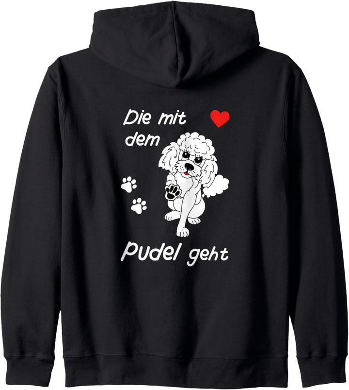 Die mit dem Pudel geht, Pudeldesign für die Gassirunde Kapuzenjacke