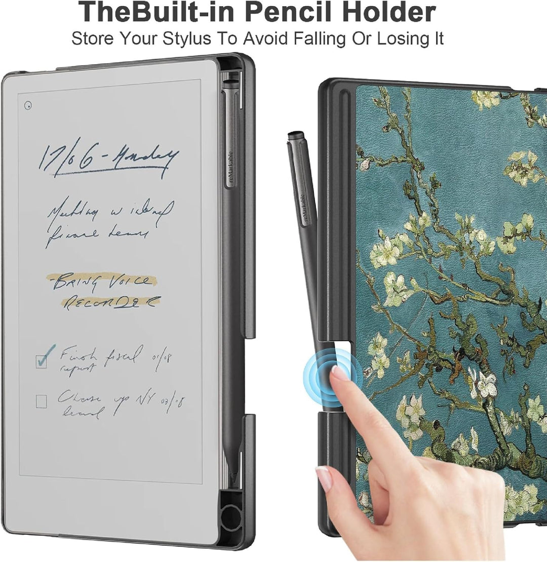 GIOPUEY Hülle Kompatibel mit Remarkable Paper Pro Move 7.3, Flip Case 360° Schutz - Graffiti reMarka
