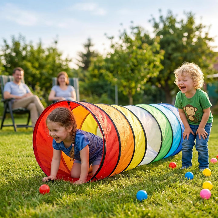 NUBUNI Tunnel XL 180 cm. : Tunnel Kinder : Kriechtunnel : Krabbeltunnel für Kinder : Spieltunnel Kin