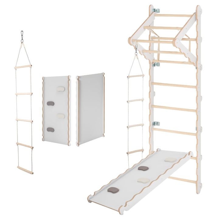 MAMOI® Indoor-Klettergerüst, Wandleitern fürs Zimmer, Kletterturnringe für Erwachsene, Yarnwood Klet