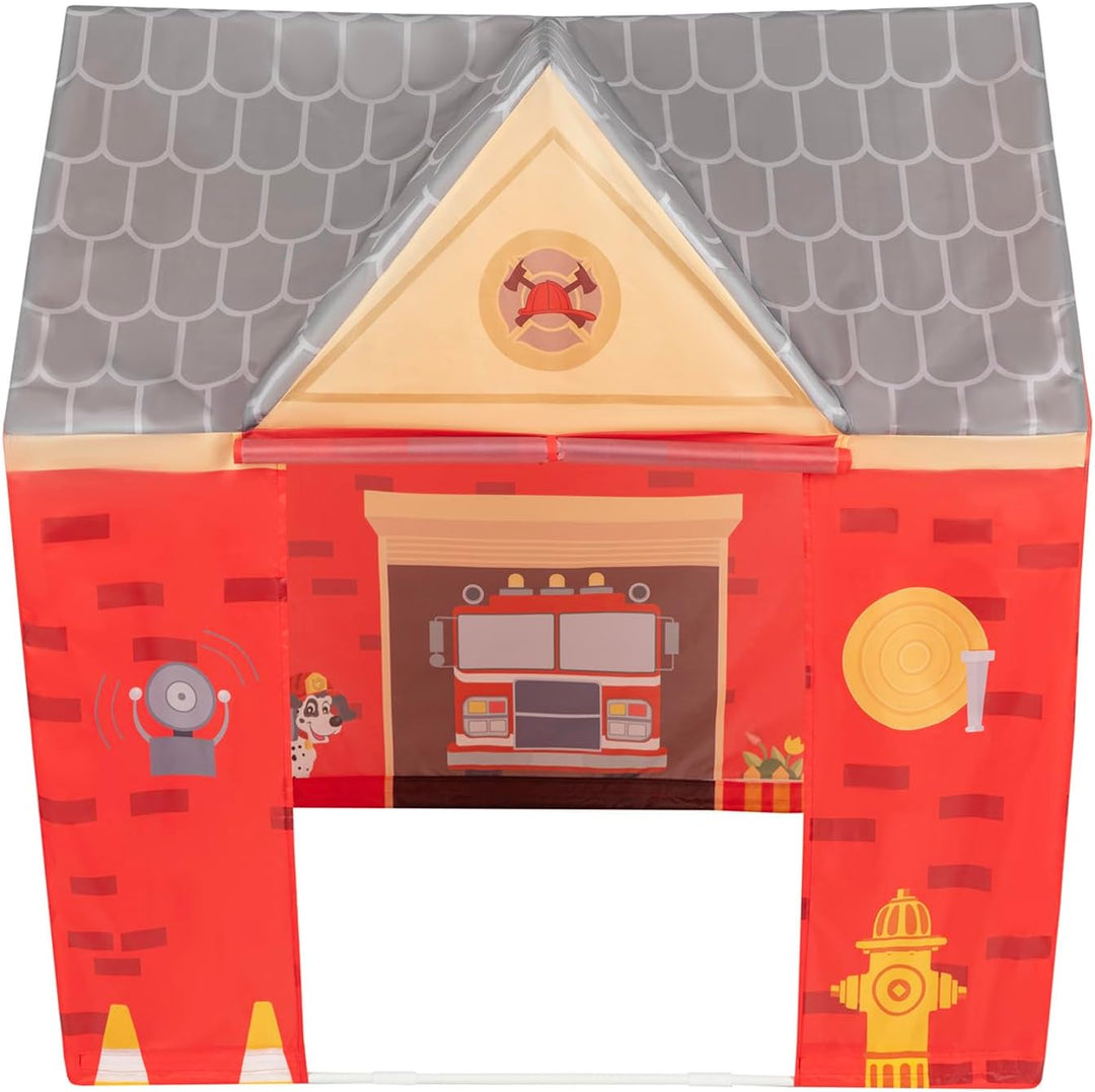 Selonis Spielhaus Spielzelt Feuerwehrhaus Faltbares Für Kinder Realistisches Design Langlebige Und S