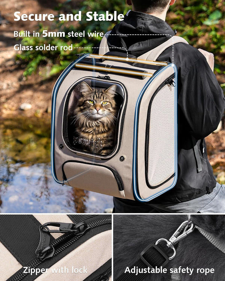 pecute Katzenrucksack Bubble Haustier Rucksack mit Netzfenster, Tragbare und Faltbare Katzentasche,