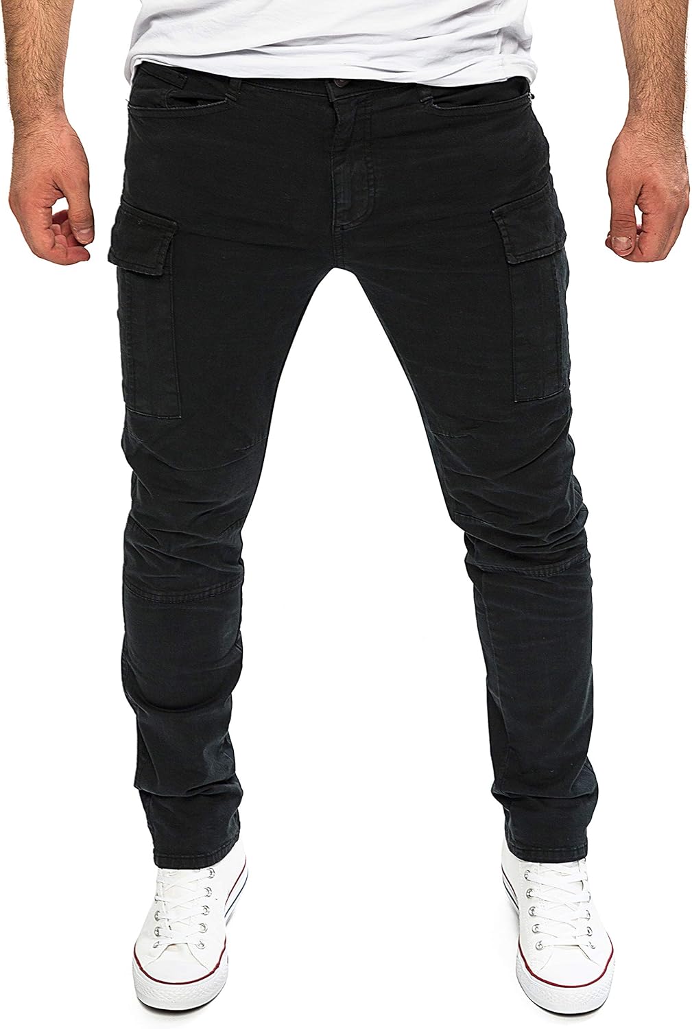 Yazubi Jayden - Herren Cargo Hose - Baumwoll Cargo Jeans 29W / 30L Schwarz (Black 4008), 29W / 30L S