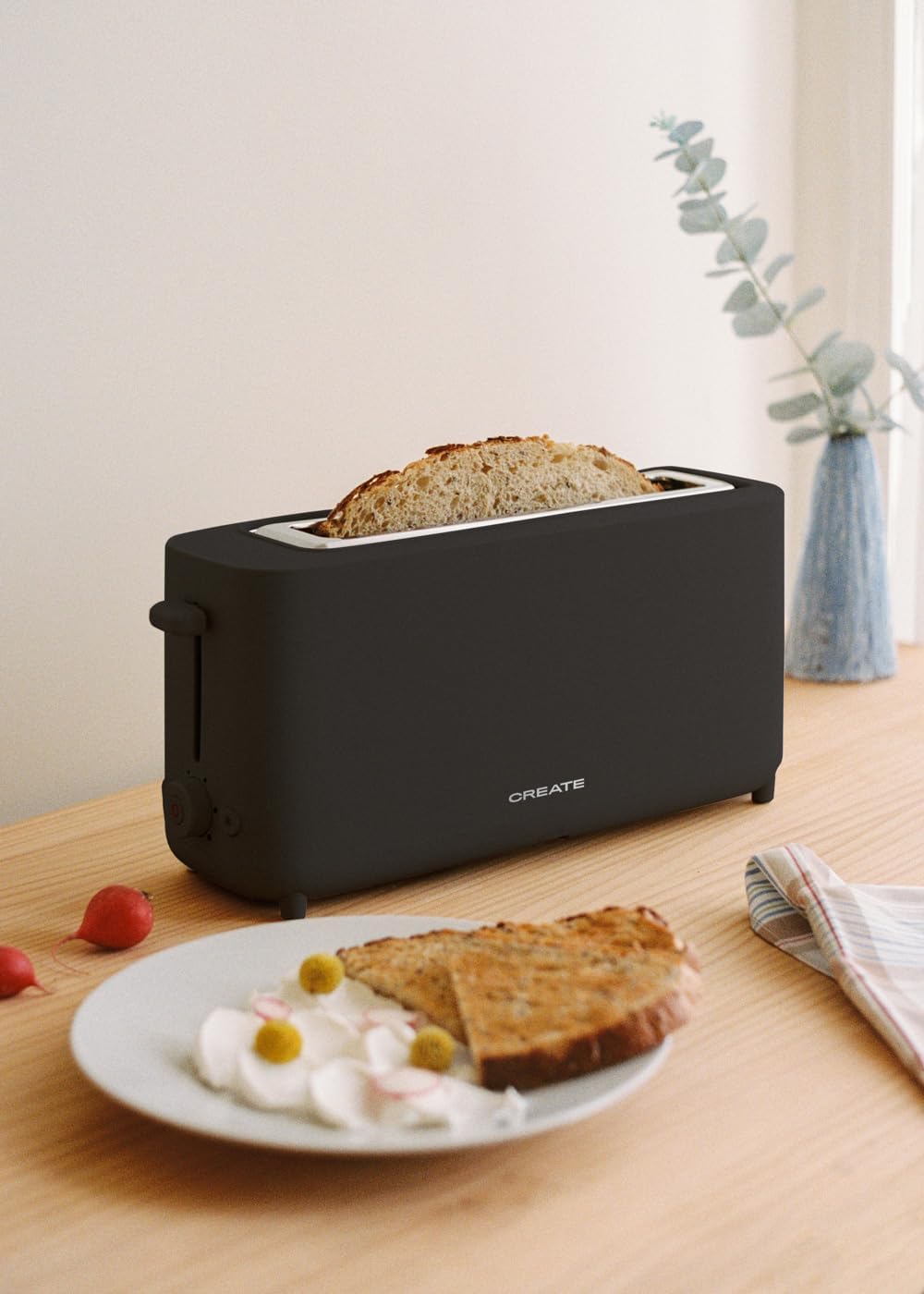 CREATE/TOAST STUDIO XL/Toaster Schwarz / 6 Leistungsstufen, Krümelschublade, Thermostat, Auftauen, A