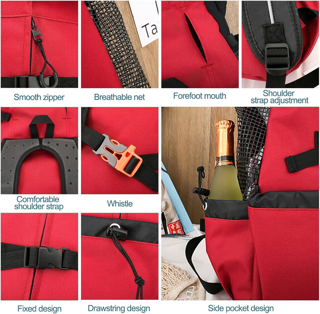 Galatée Hundetragerucksack, Tragbarer Verstellbarer Hunderucksack, Belüfteter Haustiertragerucksack,
