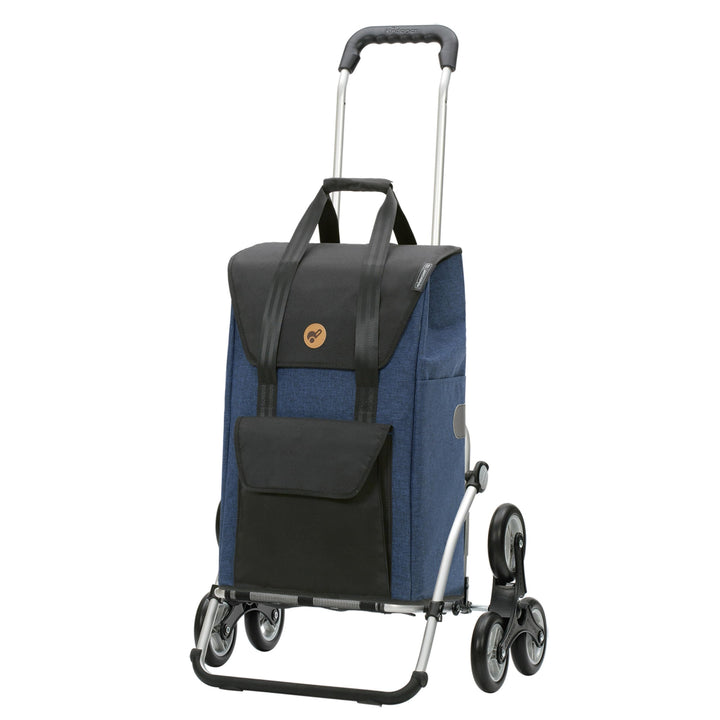 ANDERSEN Einkaufstrolley - Treppensteiger Royal Shopper Senta 2.0 blau 49 L Einkaufswagen, stilvoll,
