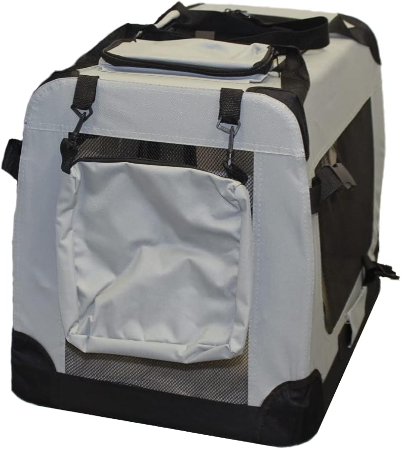 walexo Faltbare Hundebox Hundetransportbox Katzentransportbox Katzenbox (GRAU, S) GRAU S, GRAU S