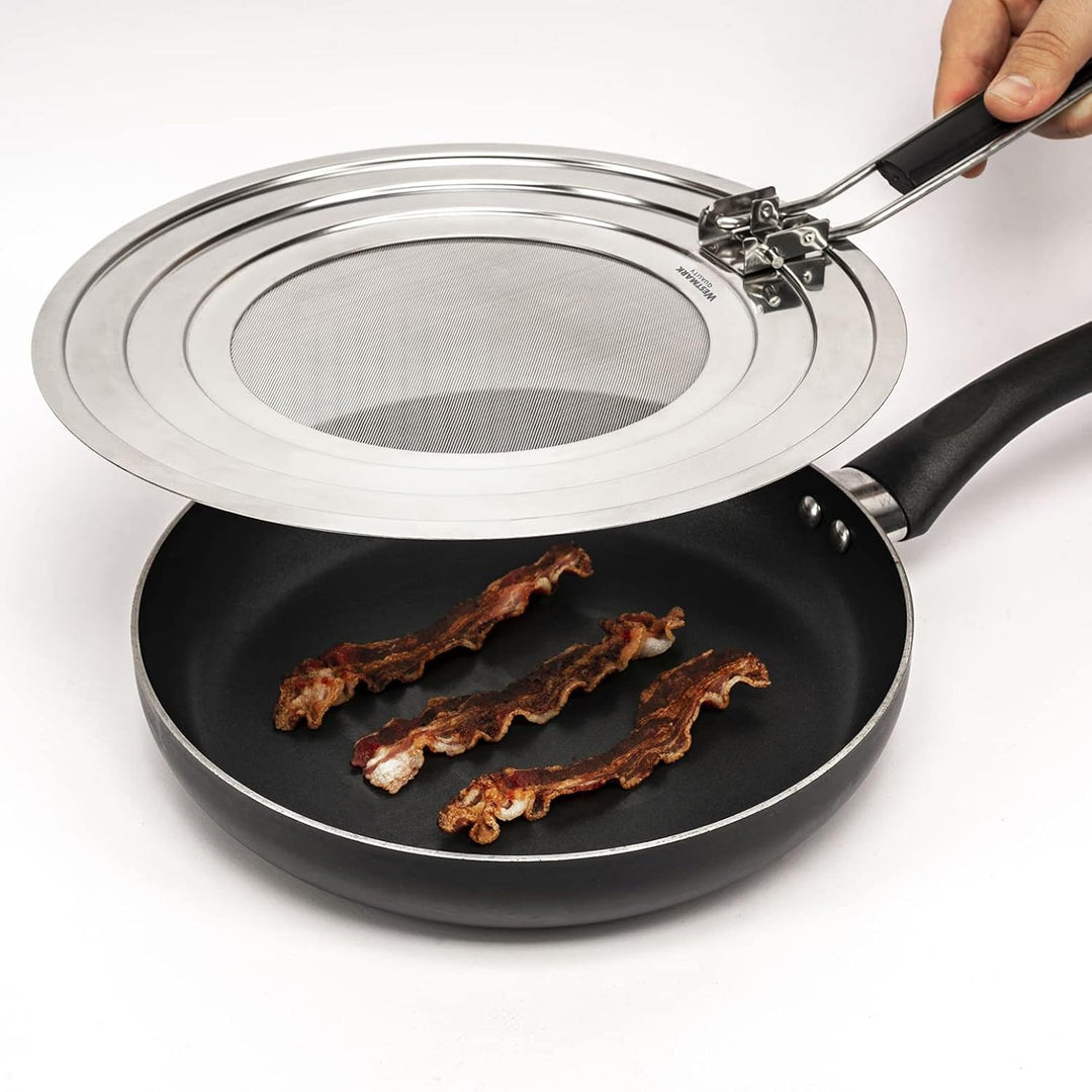 Westmark Spritzschutz, Für Töpfe und Pfannen mit Ø 20, 24 und 28 cm, Hitzeisolierter Griff, Rostfrei
