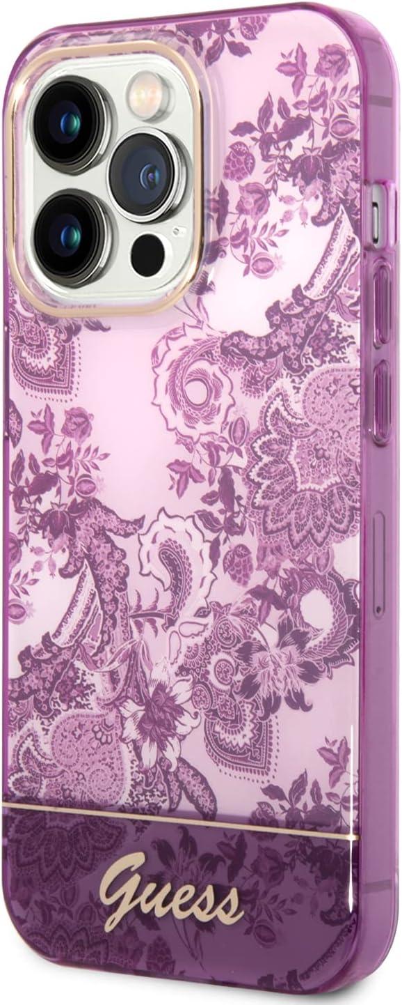 Guess GUHCP14LHGPLHF hülle für iPhone 14 Pro 6, 1" Fuchsia/Fuschia hardcase Porcelain Collection, sc