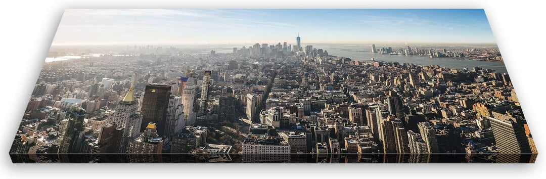 ge Bildet Bild auf Leinwand | Manhattan - New York City H in 120x50 cm als Panorama Wandbild XXL | W