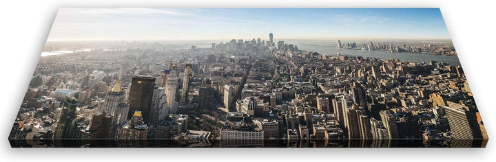 ge Bildet Bild auf Leinwand | Manhattan - New York City H in 120x50 cm als Panorama Wandbild XXL | W
