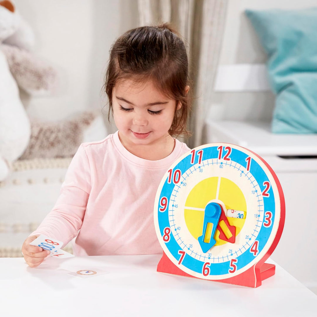 Melissa & Doug - Lernuhr aus Holz, Entwicklungsspielzeug, motorische Fähigkeiten, für Kinder ab 3 Ja