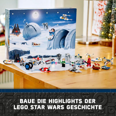 LEGO Star Wars Adventskalender 2024, 18 Mini-Modelle und 6 Charaktere zum Sammeln, Vorweihnachtsgesc