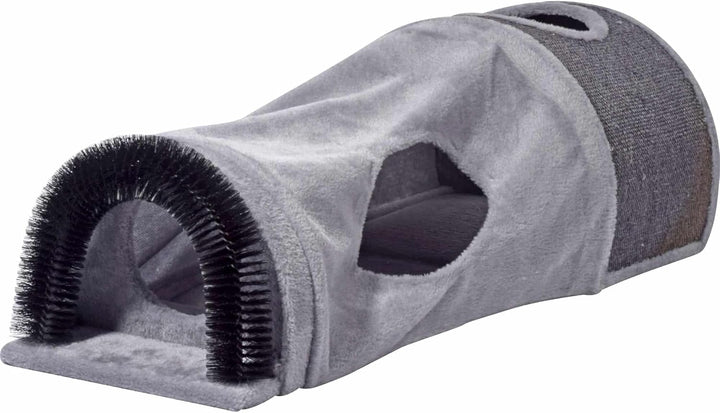 dobar® 43408FSCe Faltbare Katzenhöhle - Katzentunnel - Kratzfläche & Spielball - Spieltunnel Plüsch