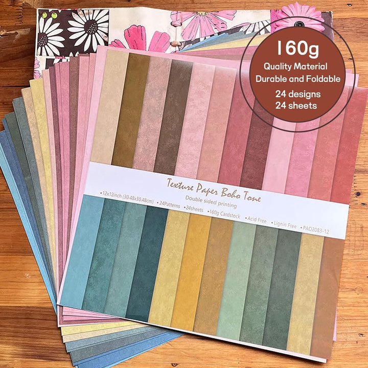 Scrapbook Papier Buntes Scrapbook Bastelpapier mit Muster, Doppelseitiges Decoupage Papiere Motivpap