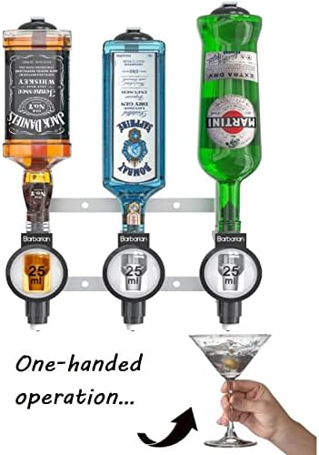 Barbarian Mehrfach-Flaschenhalter, Wandhalter, für 3/4/6 Flaschen, für Hausbar, Schnaps, Wein, Bar-B