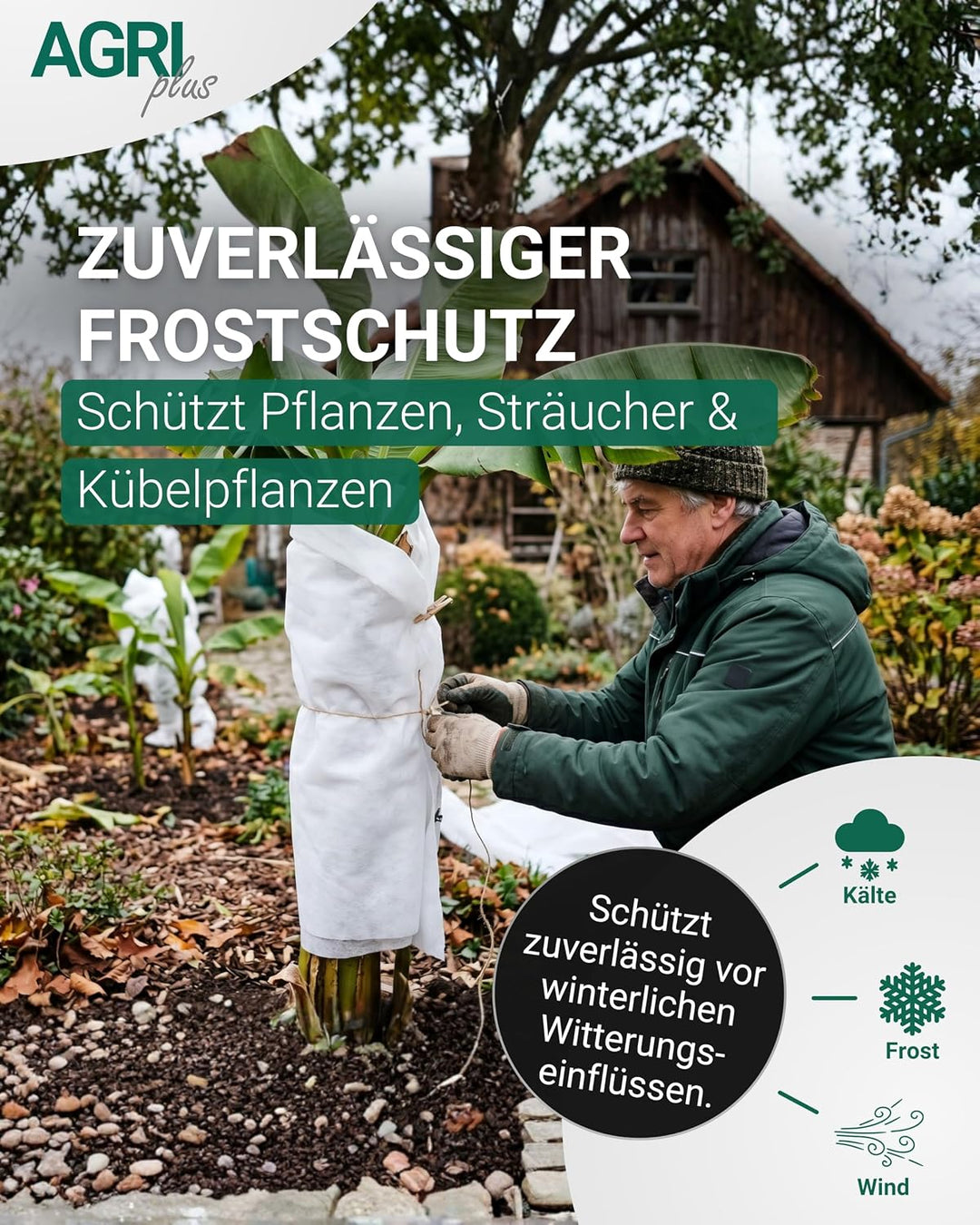 AGRI plus Winterschutzvlies 30 g/m² I 1,6 x 25 m I Verschiedene Masse I Frostschutzvlies, reissfest