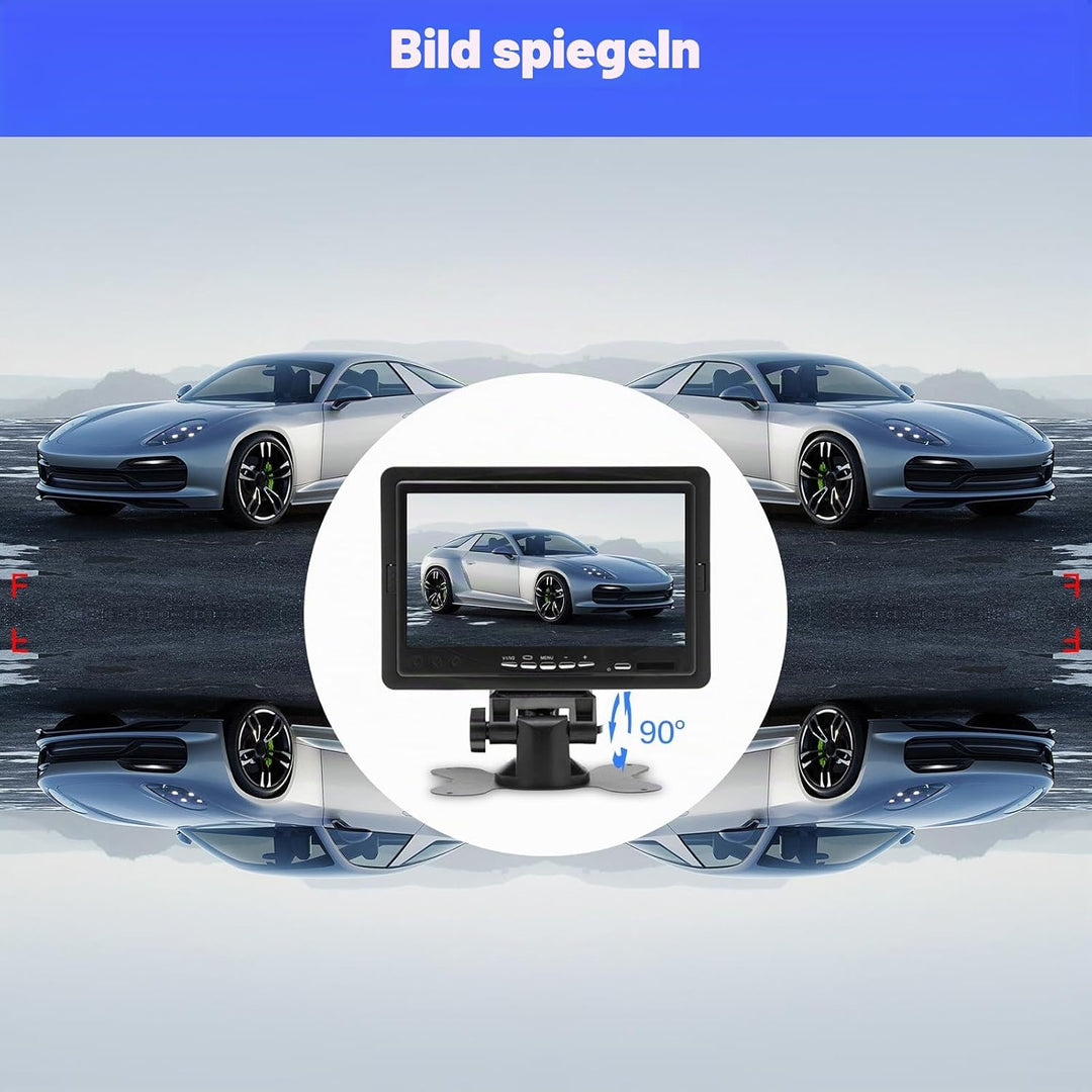Rückfahrkamera Set mit 7 Zoll LCD-Display - Rückfahrkamera mit monitor Unterstützung IP67 wasserdich