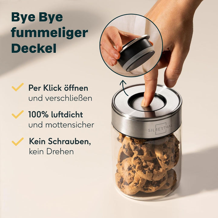 SILBERTHAL Vorratsdosen Glas mit Deckel Set 700 ml - Vorratsgläser für luftdichte & auslaufsichere A