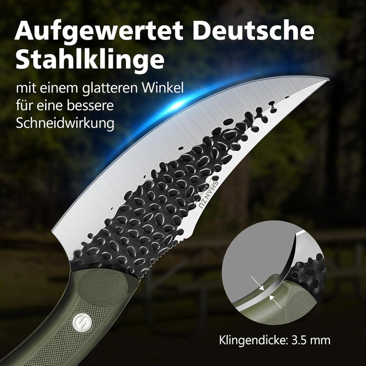 SHAN ZU 15cm Kochmesser Küchenmesser Japanisches Fleischmesser mit Lederscheide Scharf Profi Messer