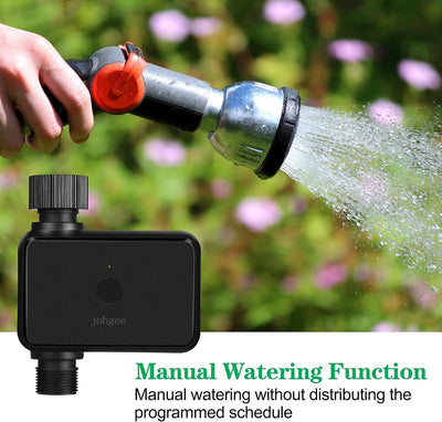 Garten Bewässerungscomputer mit WiFi Hub, Johgee Smart WLAN-Bewässerungsuhr mit Bluetooth und App St