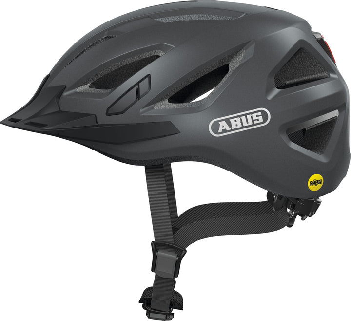 ABUS Stadthelm Urban-I 3.0 MIPS - Fahrradhelm mit Aufprallschutz, Rücklicht, Schirm und Magnetversch