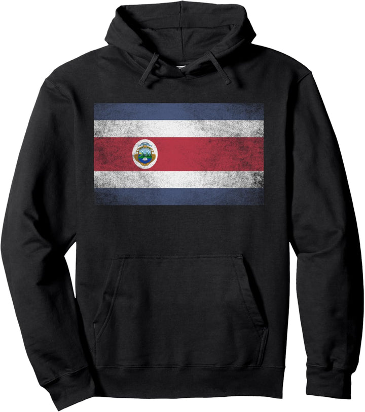 Costa Rica Flag Pride Country Home Nation Family Retro Gift Pullover Hoodie