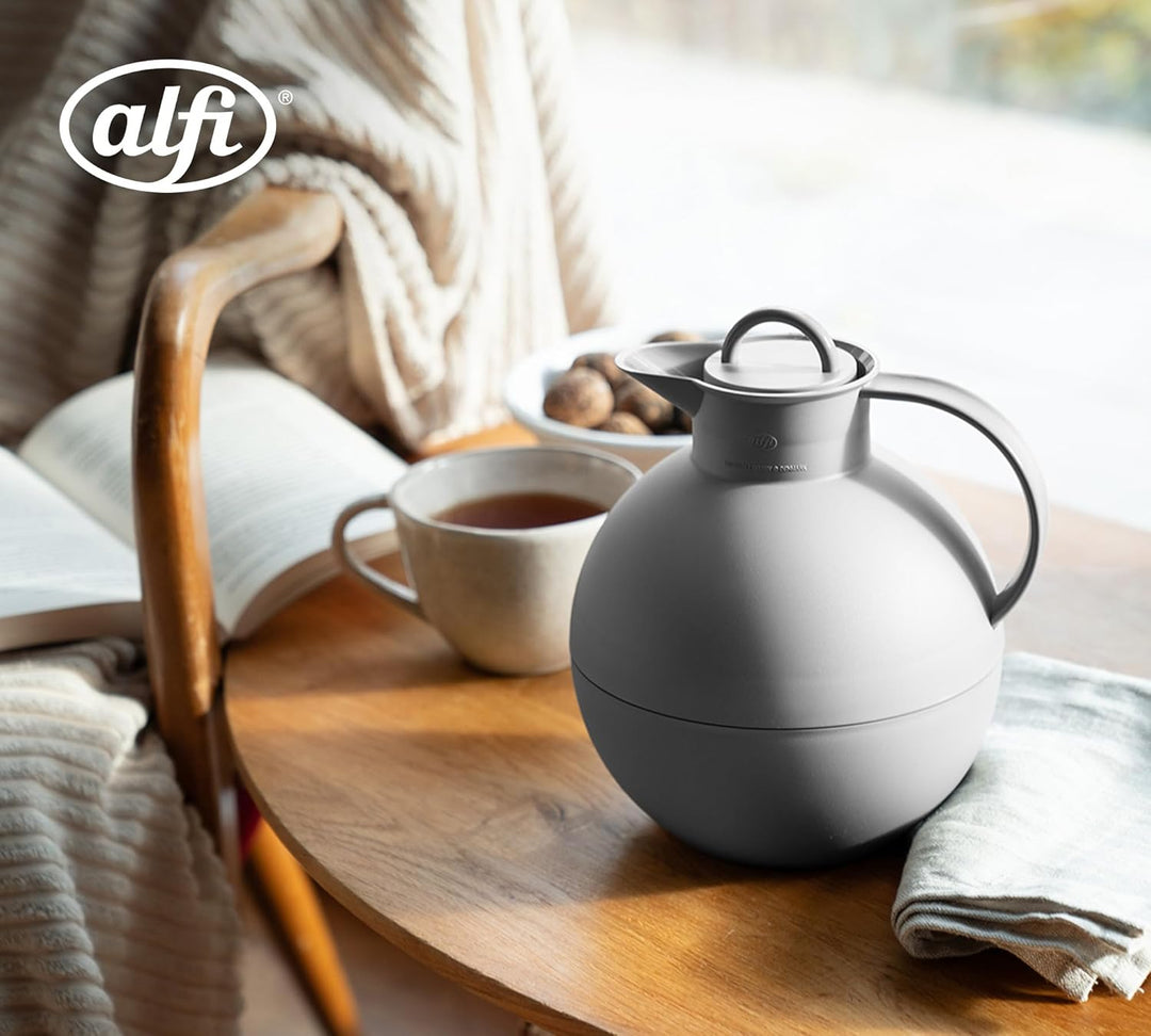 alfi KUGEL 0,94l, graphite grey mat, Kunststoff-Isolierkanne mit hygienischem Hartglaseinsatz, Drehv