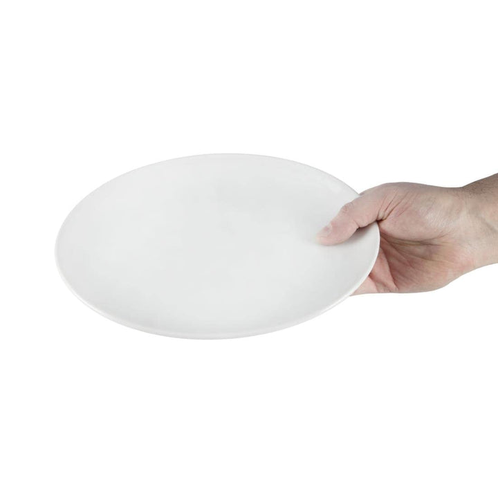 Olympia Athena Hotelware Ovaler Coupe Teller - 254x197mm 10x7 3/4" (Box 12), Weiss