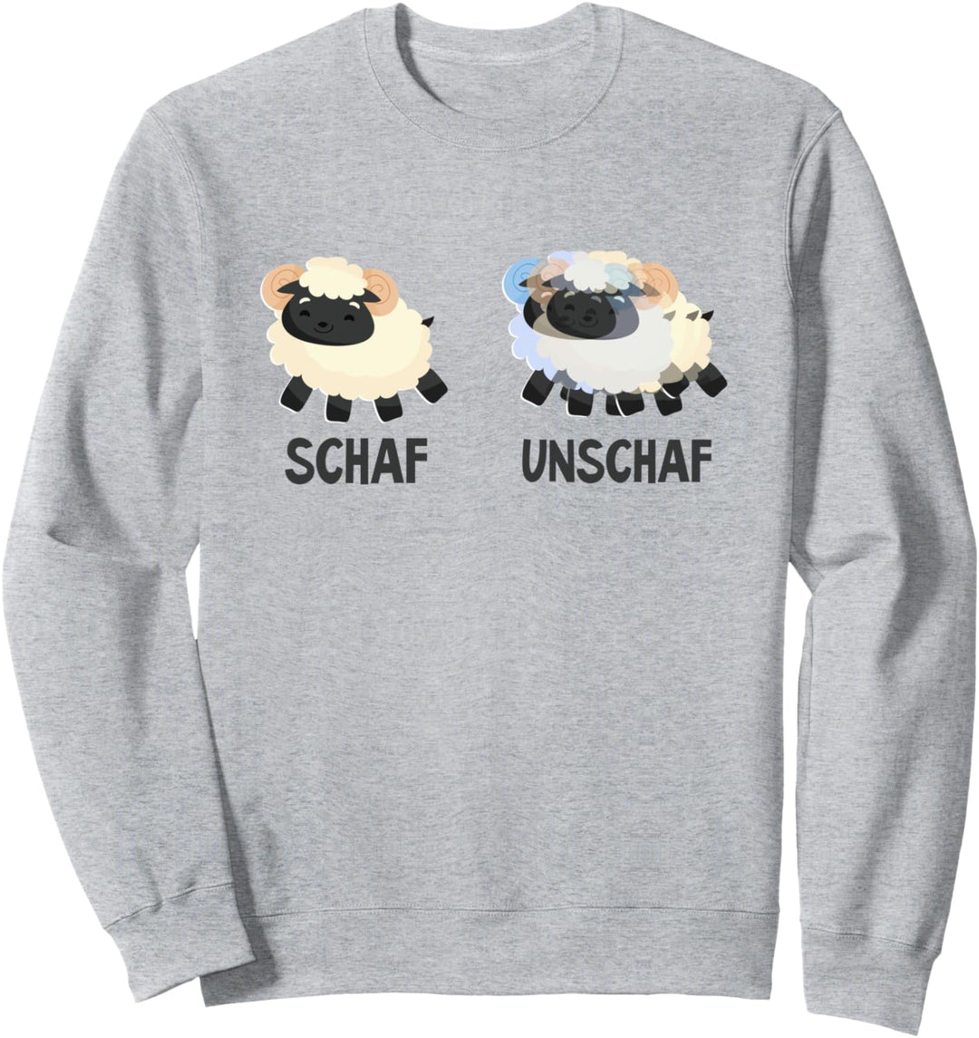 Schaf Unschaf Tshirt - Scharf Unscharf Wortwitz Wortspiel Sweatshirt