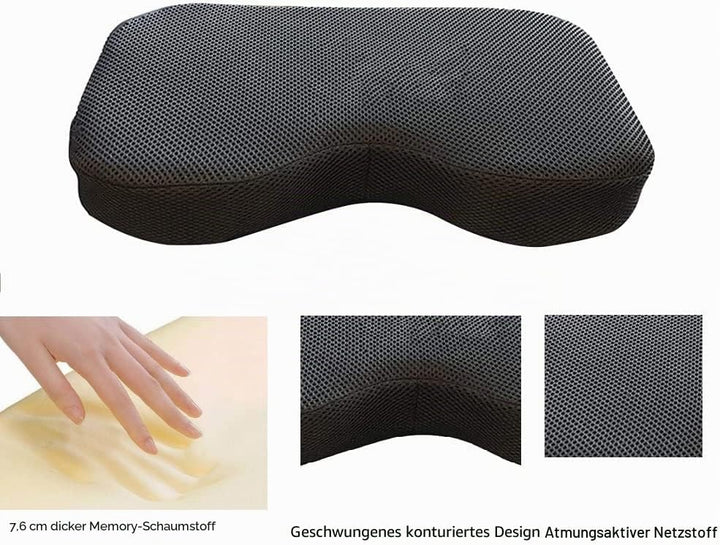 Rudersitzkissen, Memory Foam Sitzkissen für Indoor Rudergerät, Bezug und Gurte waschbar, 33 x 23 x 7